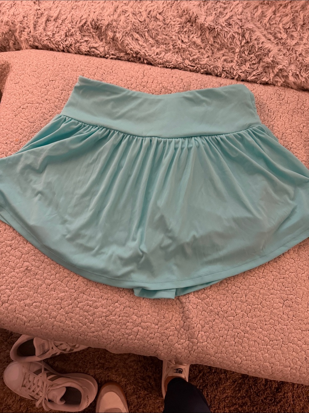 Zenana Aqua Blue Athletic Skirt with Built-In Shorts